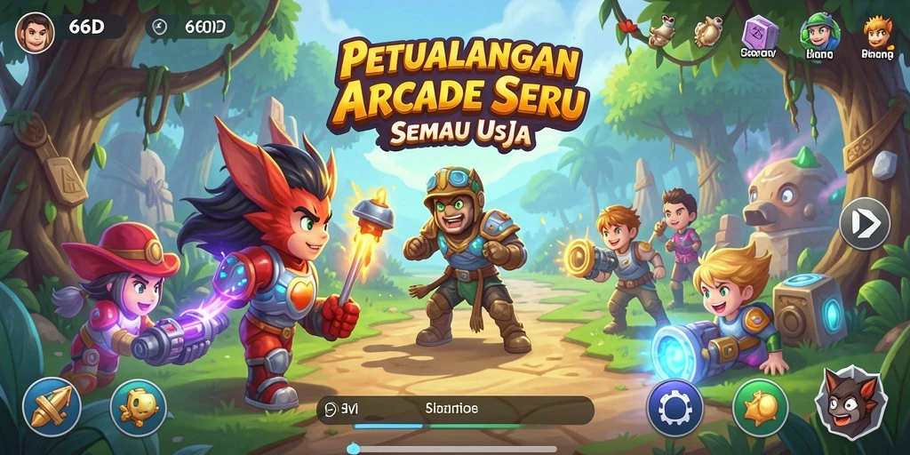 Tampilan gameplay <strong>66D</strong> dengan berbagai rintangan yang menarik.