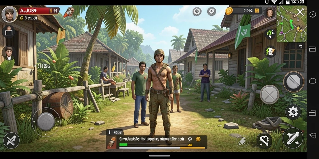Screenshot utama AJO89 menampilkan kehidupan karakter yang dinamis dalam simulasi.