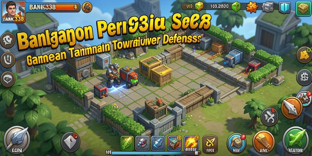 Screenshot menunjukkan aksi menawan dalam permainan Tower Defense.
