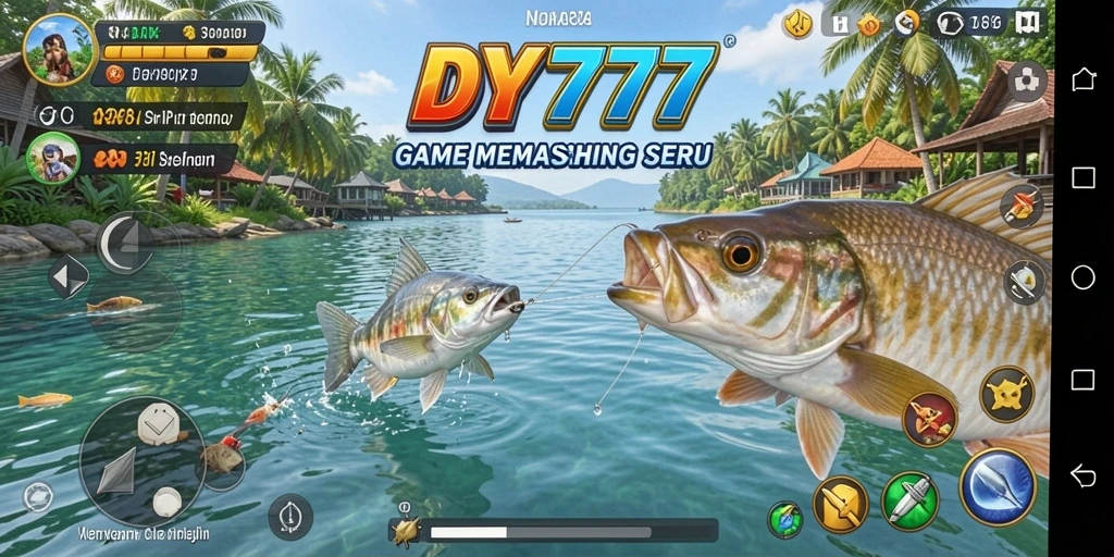 Screenshot gameplay DY777 menunjukkan aksi memancing yang seru dan menantang.