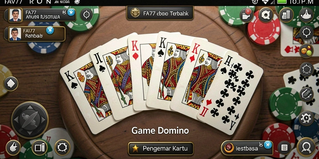 Screenshot gameplay Domino FAV77 yang seru dan interaktif.