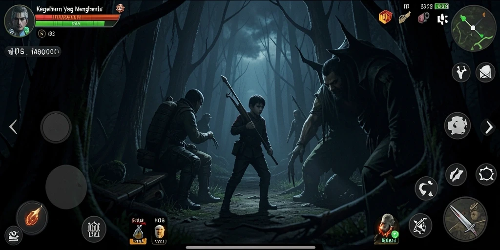 Gameplay menegangkan dalam suasana gelap dan misterius.