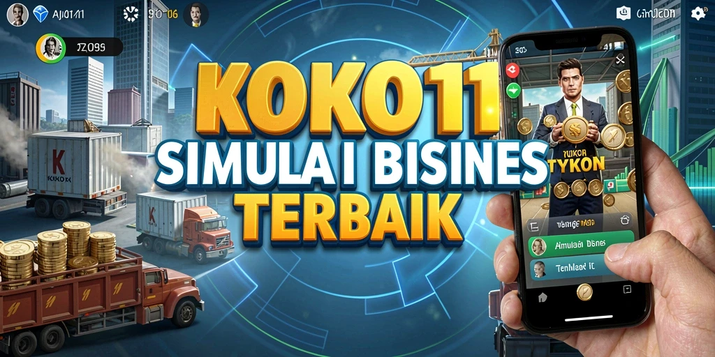 Tampilan gameplay KOKO11 menampilkan suasana bisnis yang dinamis.