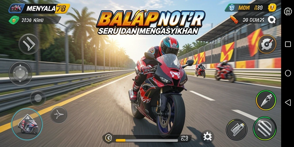 Screenshot MENYALA78 menampilkan aksi balap motor yang mendebarkan.