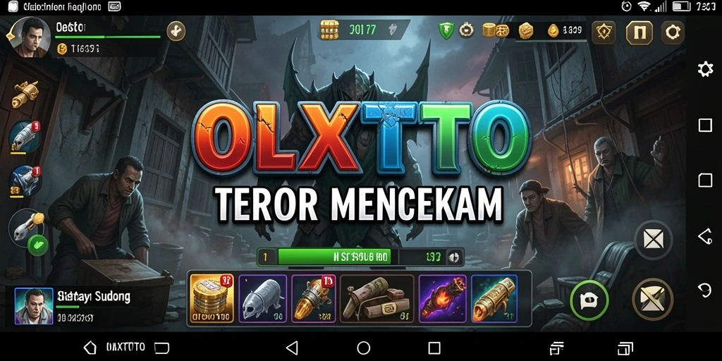 Gameplay seram OLXTOTO dengan suasana mencekam dan makhluk horor.