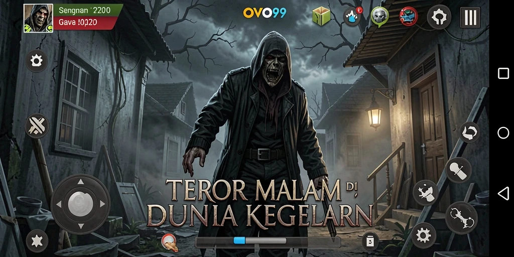 Tangkapan layar gameplay OVO99 menunjukkan suasana Horror yang mencekam.