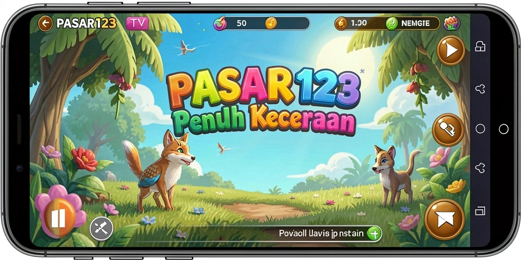 Tampilan gameplay PASAR123 yang seru dan penuh warna.