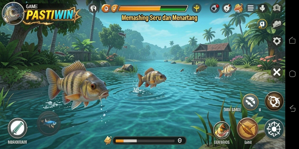 Tampilan gameplay memancing yang seru dan menyenangkan di PASTIWIN.