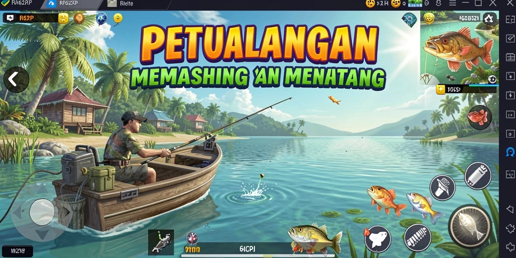 Tangkapan besar di laut biru yang menakjubkan.